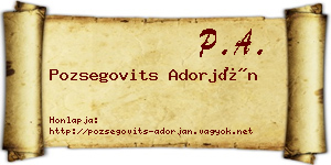 Pozsegovits Adorján névjegykártya